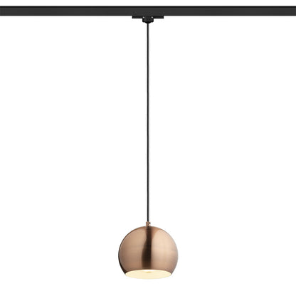 RENDL 3-circuit track system AGNETA for 3-circuit tracks pendant  brushed copper 230V LED E27 11W R13977 1
