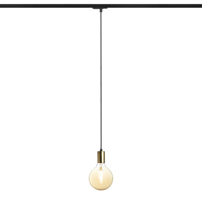 RENDL 1-circuit track system ARAQ for 1-circuit tracks pendant  brushed brass/black 230V LED E27 15W R13978 1
