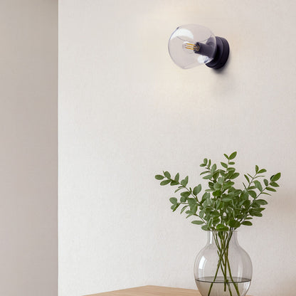 RENDL wall lamp SOLARIS surface mounted clear glass/black 230V LED E14 7W R13994 6