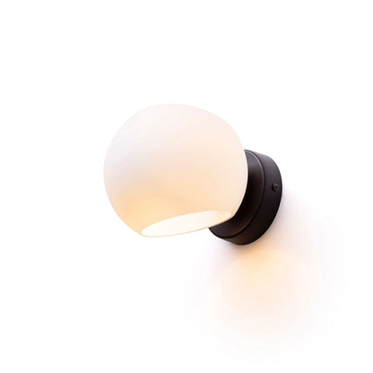 RENDL wall lamp SOLARIS surface mounted frosted glass/black 230V LED E14 7W R13995 4