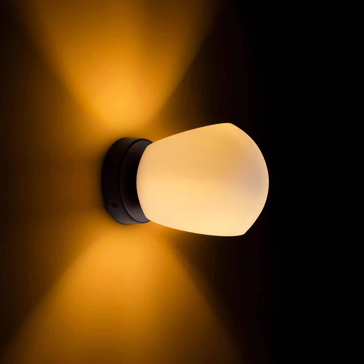 RENDL wall lamp SOLARIS surface mounted frosted glass/black 230V LED E14 7W R13995 5