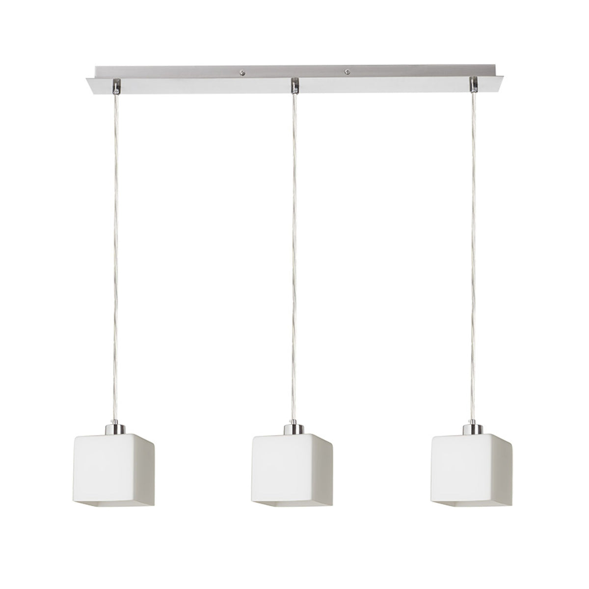 RENDL pendant lamp DADOS III 60 pendant  opal-colored glass/matt nickel 230V LED E27 3x11W R14019 1