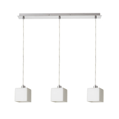 RENDL pendant lamp DADOS III 60 pendant  opal-colored glass/matt nickel 230V LED E27 3x11W R14019 1