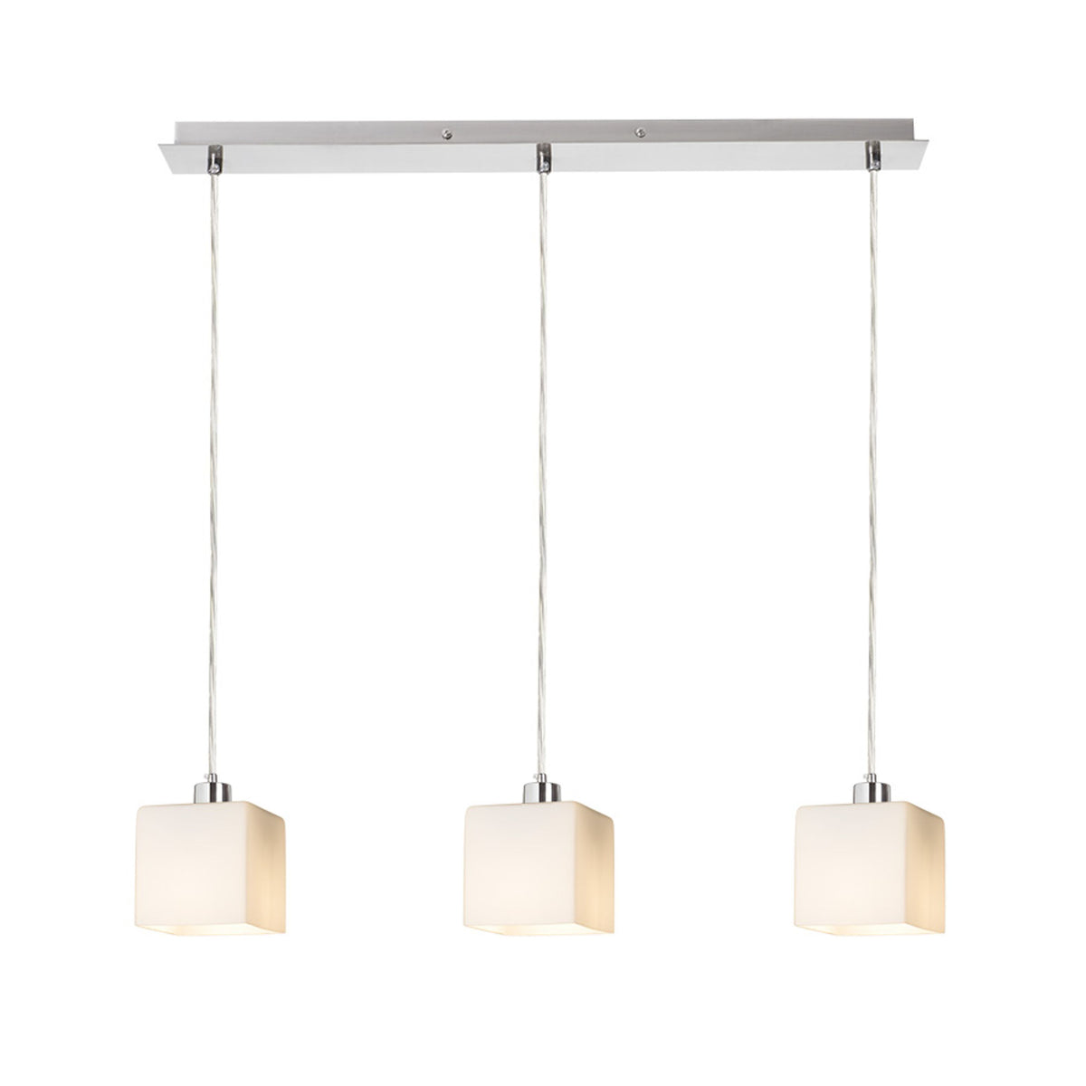 RENDL pendant lamp DADOS III 60 pendant  opal-colored glass/matt nickel 230V LED E27 3x11W R14019 2