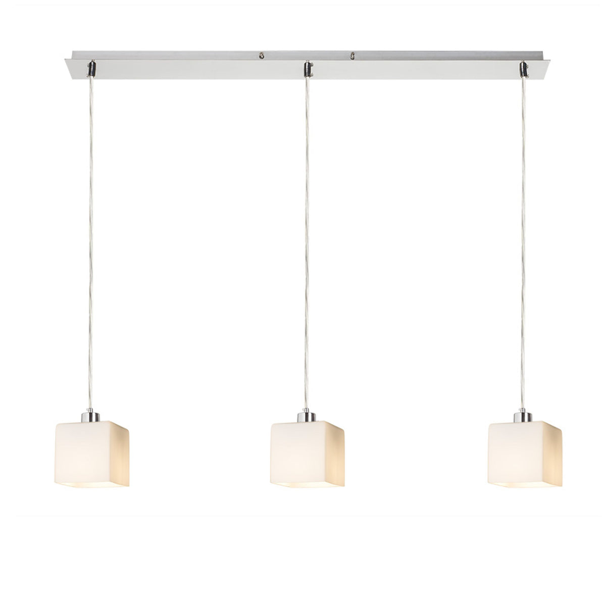 RENDL pendant lamp DADOS III 80 pendant  opal-colored glass/matt nickel 230V LED E27 3x11W R14021 2