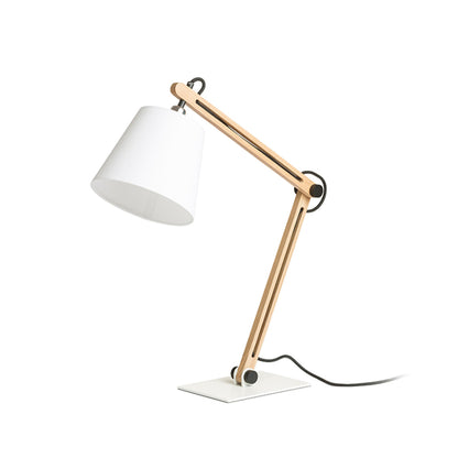 RENDL table lamp NIZZA table Polycotton white/wood 230V LED E14 7W R14031 1