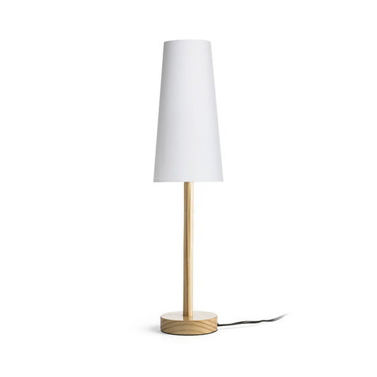 RENDL table lamp MAUI/CONNY 15/30 table  Polycotton white/wood 230V LED E27 11W R14034 1