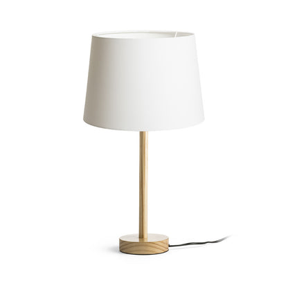 RENDL table lamp MAUI/AMBITUS 30 table  Polycotton white/wood 230V LED E27 15W R14035 1