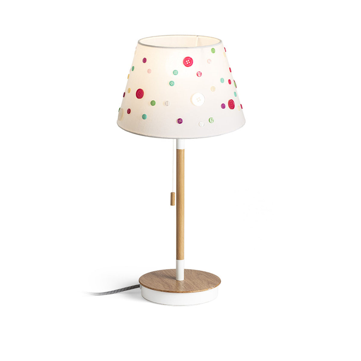 RENDL table lamp KEITH/DELISA table with USB white buttons/beech 230V LED E27 11W R14037 2