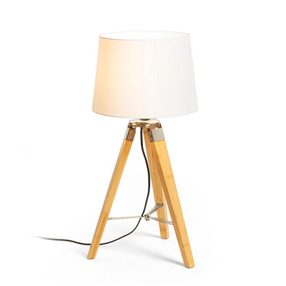 RENDL table lamp ALVIS/AMBITUS 30 table  Polycotton white/bamboo 230V LED E27 15W R14041 3