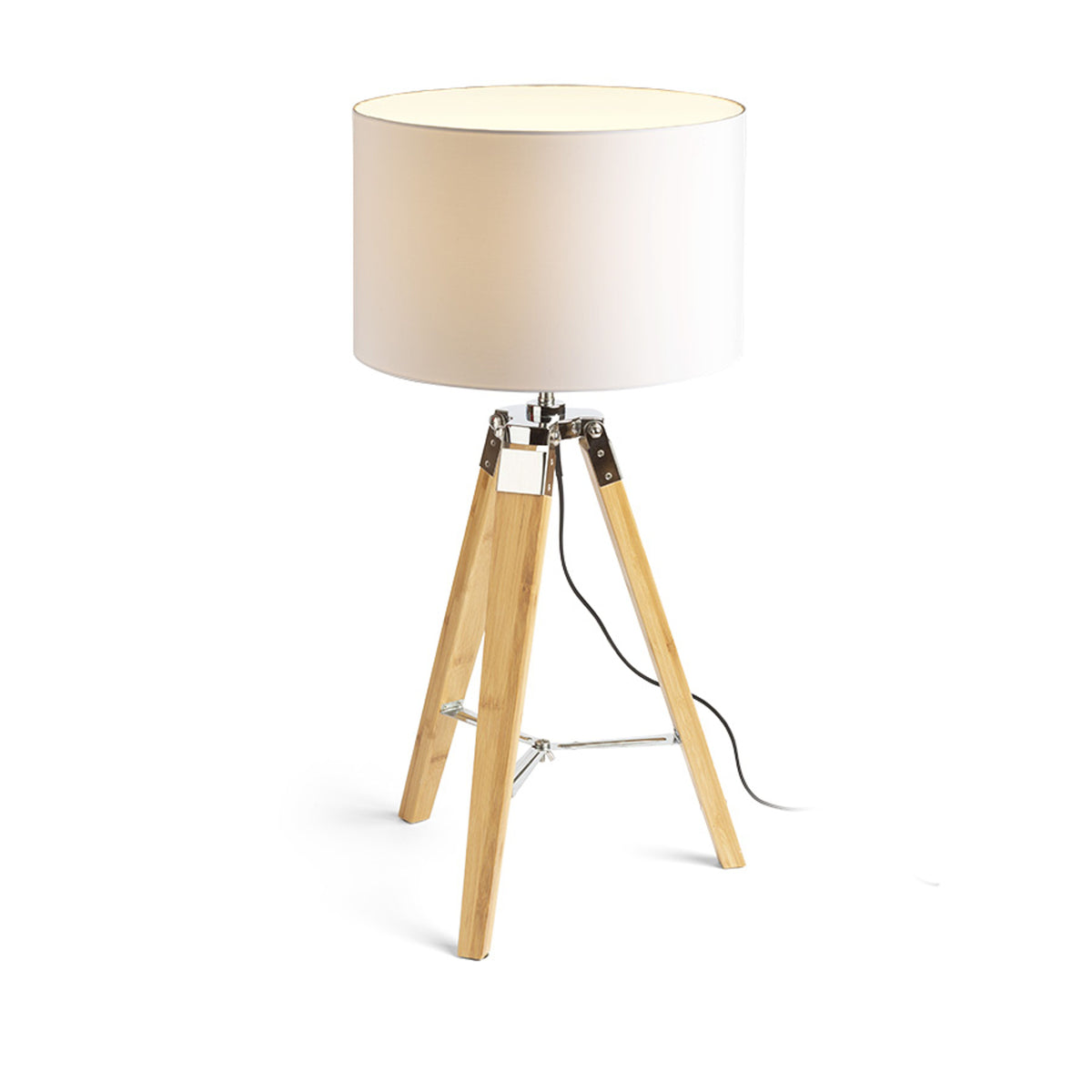 RENDL table lamp ALVIS/RON 40 table  Polycotton white/bamboo 230V LED E27 15W R14042 2