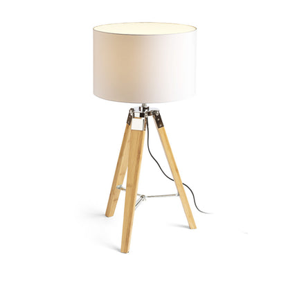 RENDL table lamp ALVIS/RON 40 table  Polycotton white/bamboo 230V LED E27 15W R14042 2