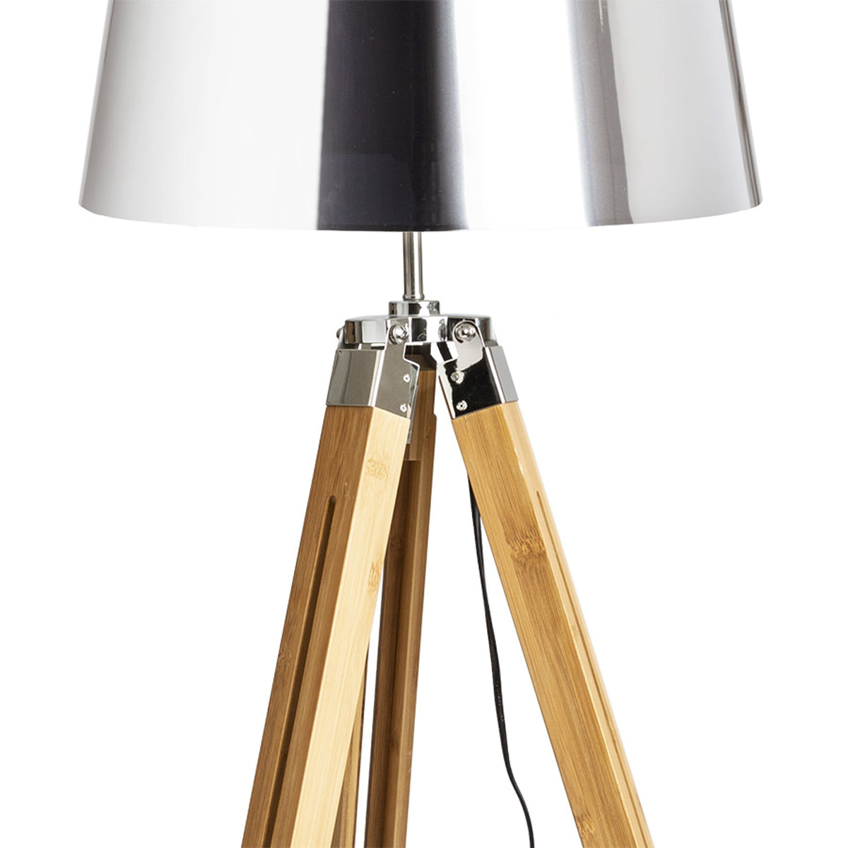 RENDL floor lamp ALVIS/ILUSION floor  chrome foil/bamboo 230V LED E27 15W R14045 2