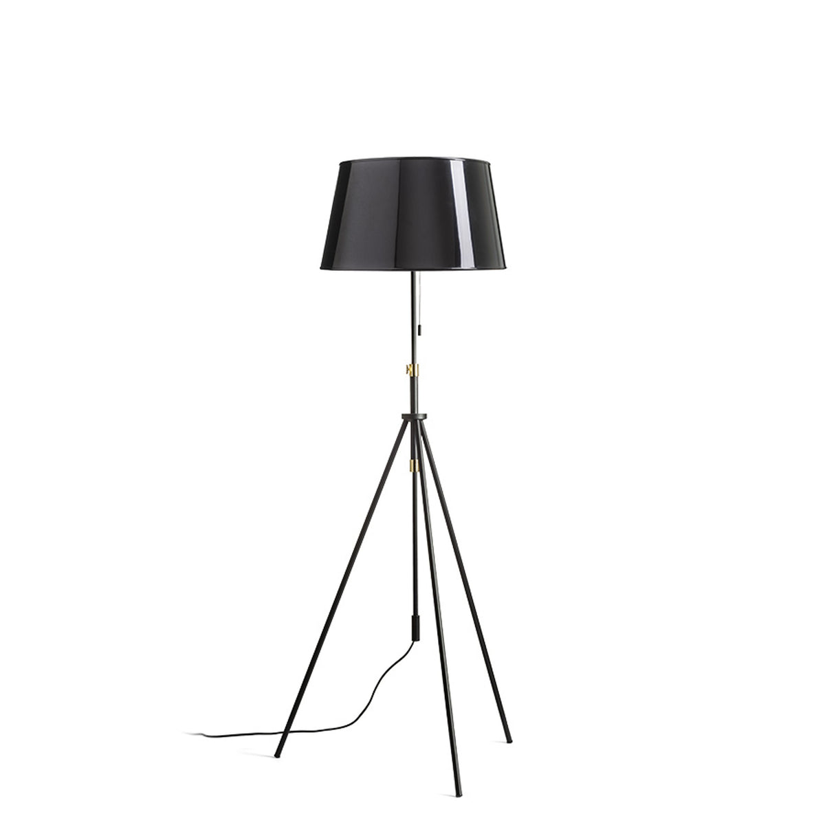 RENDL floor lamp LUTON/RIDICK floor shiny black golden foil/black/metal 230V LED E27 15W R14066 1