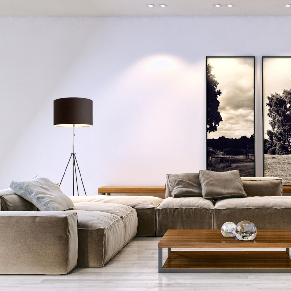 RENDL floor lamp LUTON/RON 55 floor  Polycotton black/black/metal 230V LED E27 15W R14068 2
