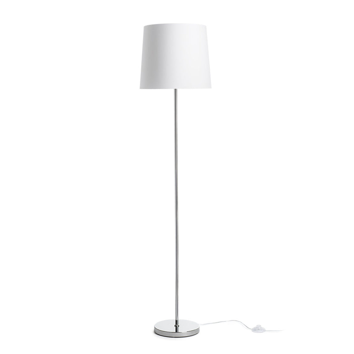 RENDL floor lamp NYC/CONNY 35 floor  Polycotton white/chrome 230V LED E27 15W R14076 1
