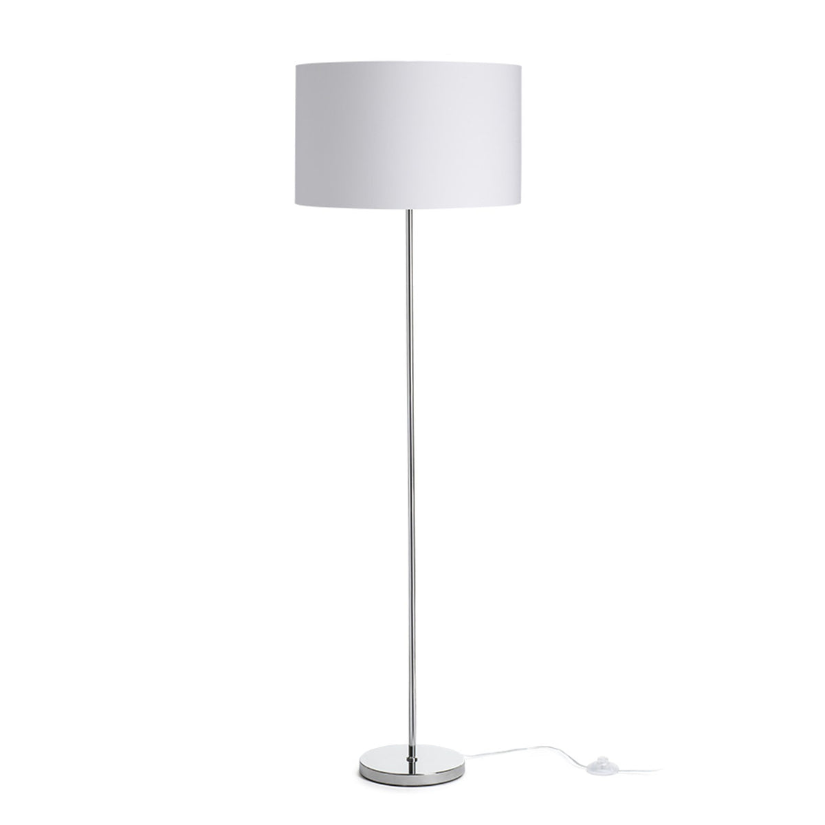 RENDL floor lamp NYC/RON 40/25 floor  Polycotton white/chrome 230V LED E27 15W R14079 1