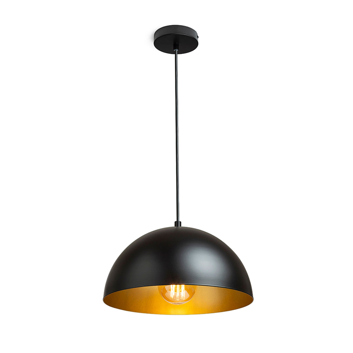 RENDL pendant lamp GLADYS 30 pendant black/gold  230V LED E27 15W R14110 1