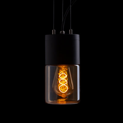 RENDL outdoor lamp QUINN pendant black amber-colored glass 230V LED E27 11W IP54 R14130 8