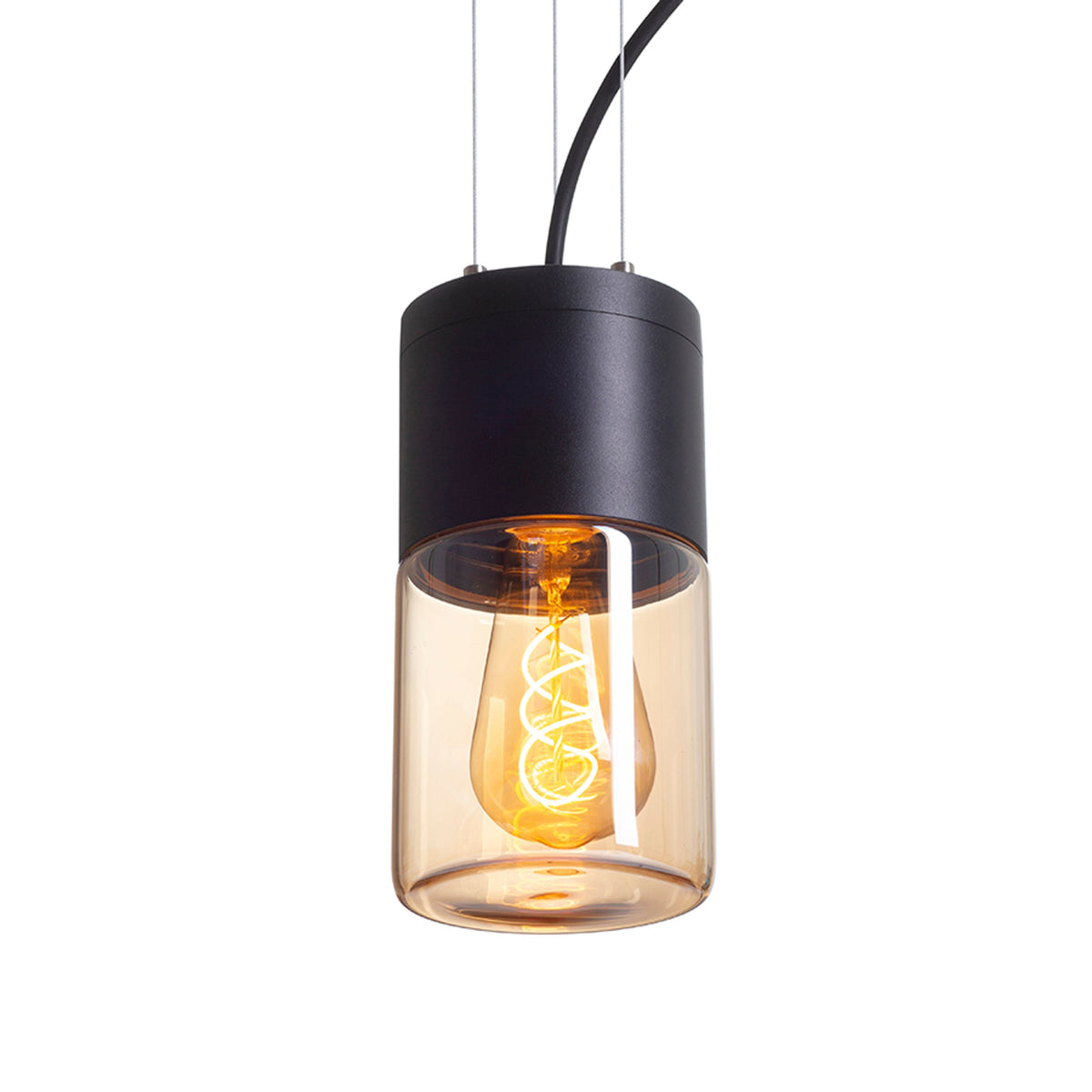 RENDL outdoor lamp QUINN pendant black amber-colored glass 230V LED E27 11W IP54 R14130 9