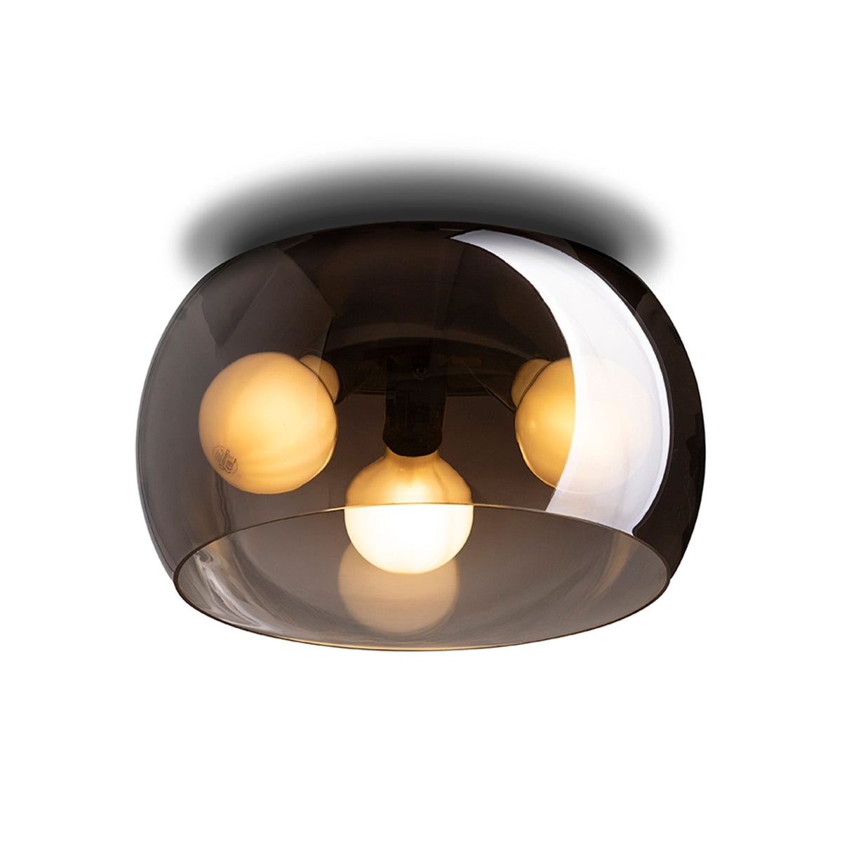 RENDL surface mounted lamp AMANDA ceiling matte black smoke-colored glass 230V LED E27 3x15W R14133 1