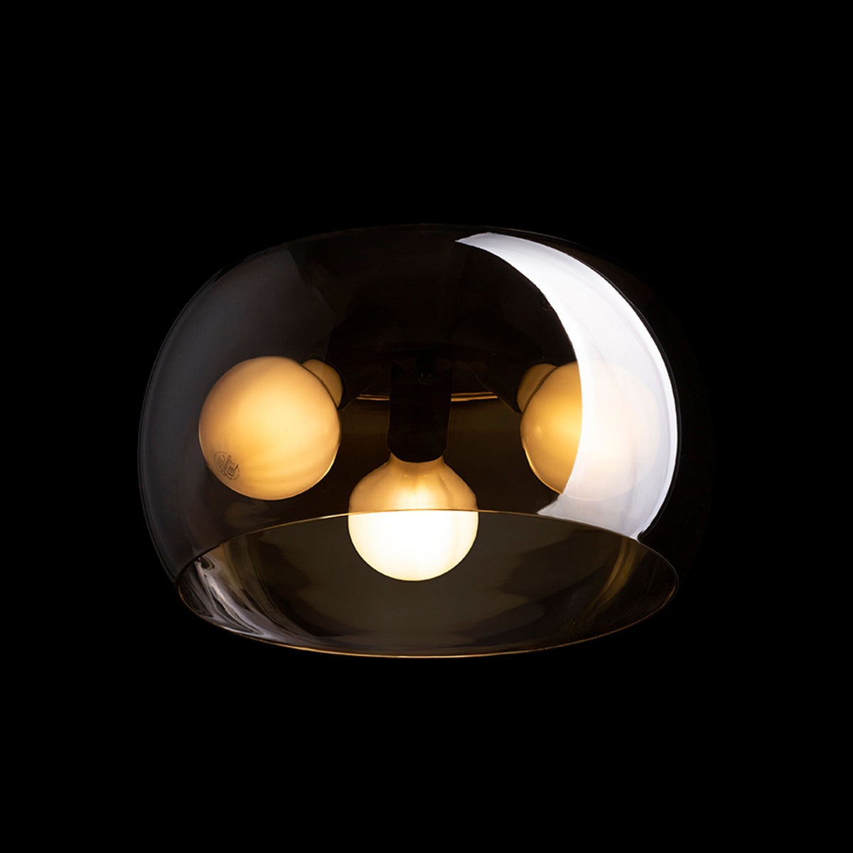 RENDL surface mounted lamp AMANDA ceiling matte black smoke-colored glass 230V LED E27 3x15W R14133 2