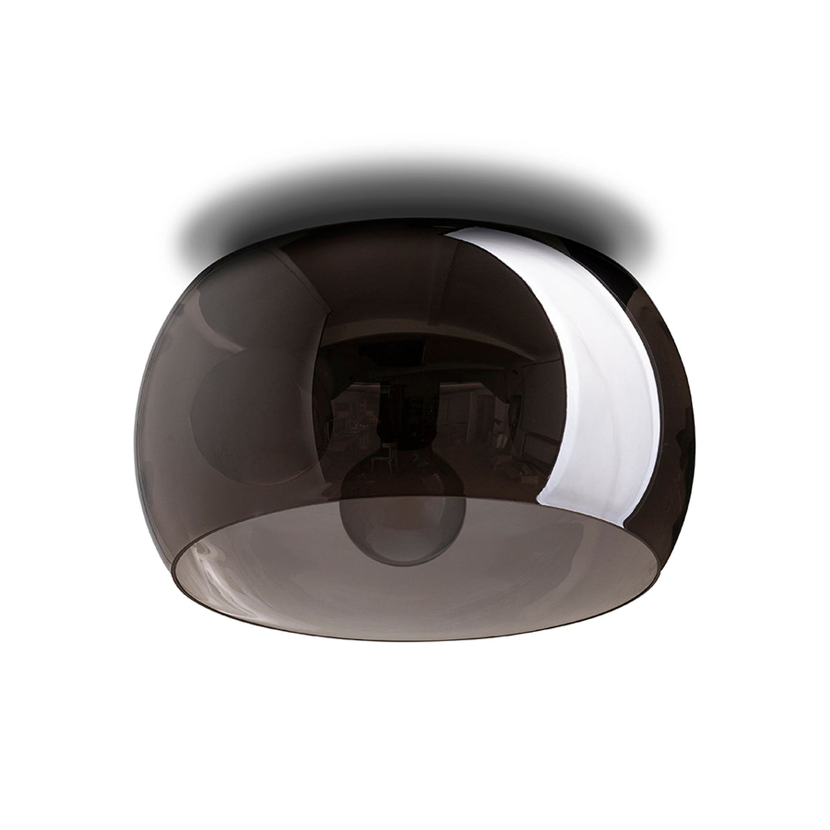 RENDL surface mounted lamp AMANDA ceiling matte black smoke-colored glass 230V LED E27 3x15W R14133 3