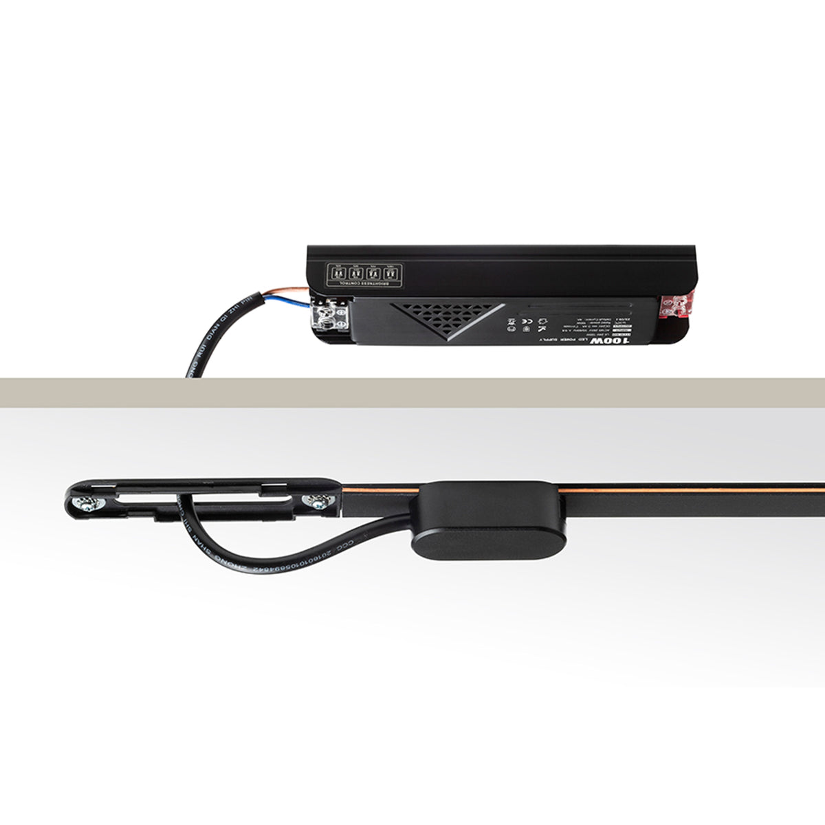 RENDL Ultra-thin track system VEGA feed-in black 24=  R14176 2