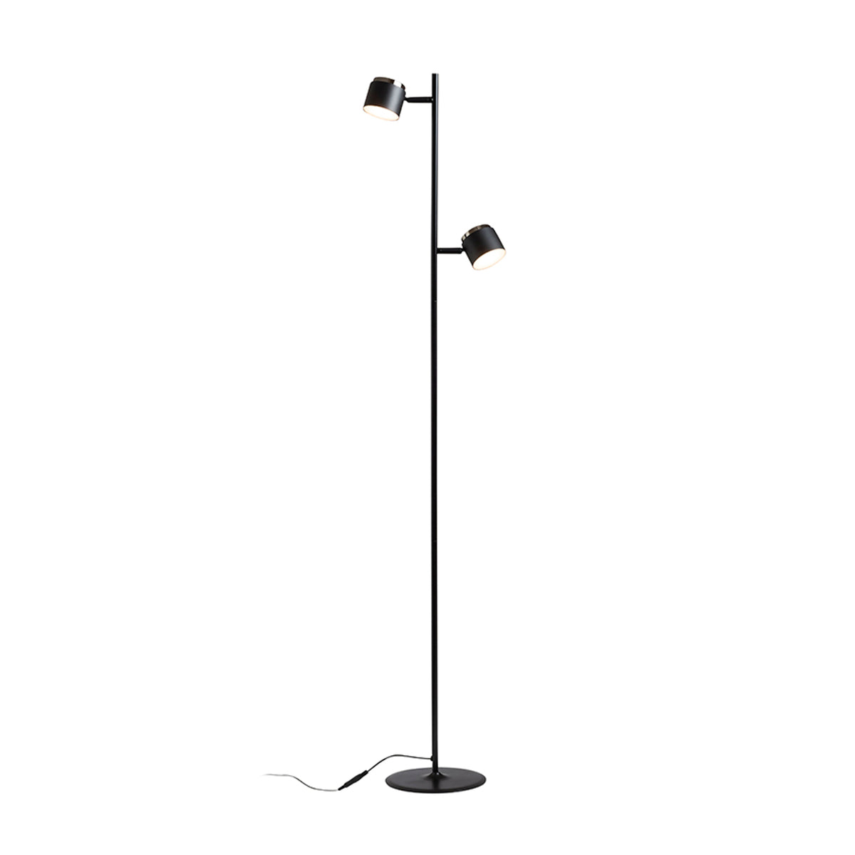 RENDL floor lamp NOVA II floor black chrome/frosted acrylic 230V LED 2x3.5W 3000K R14277 1