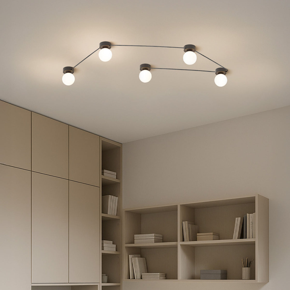 RENDL surface mounted lamp VELA V ceiling black opal-colored glass 230V LED G9 5x6W R14387 2
