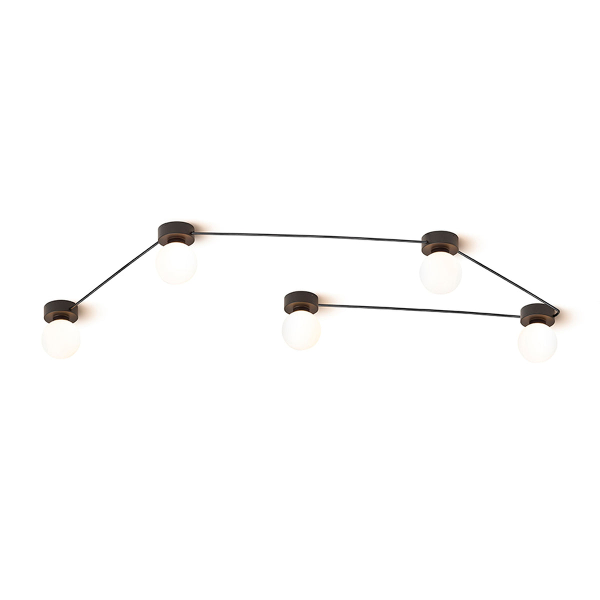 RENDL surface mounted lamp VELA V ceiling black opal-colored glass 230V LED G9 5x6W R14387 4