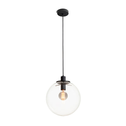 RENDL pendant lamp BOULDER 30 pendant clear glass/black 230V LED E27 15W R14393 1