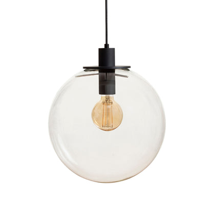 RENDL pendant lamp BOULDER 30 pendant clear glass/black 230V LED E27 15W R14393 6