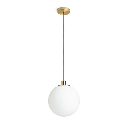 RENDL pendant lamp BOULDER 30 pendant opal-colored glass/brushed brass 230V LED E27 15W R14394 7