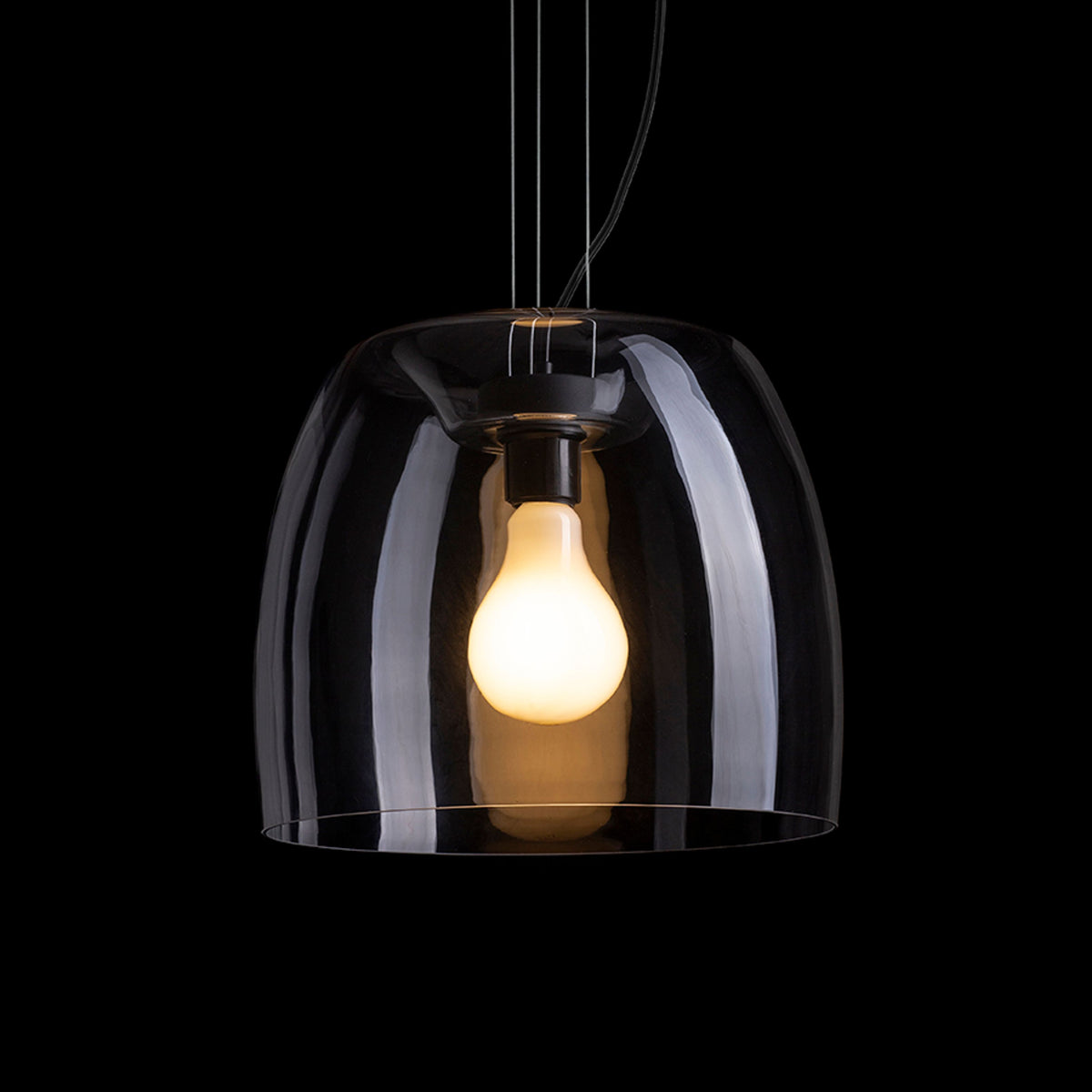 RENDL pendant lamp ORLANDO 35 pendant clear glass/black 230V LED E27 24W R14395 2