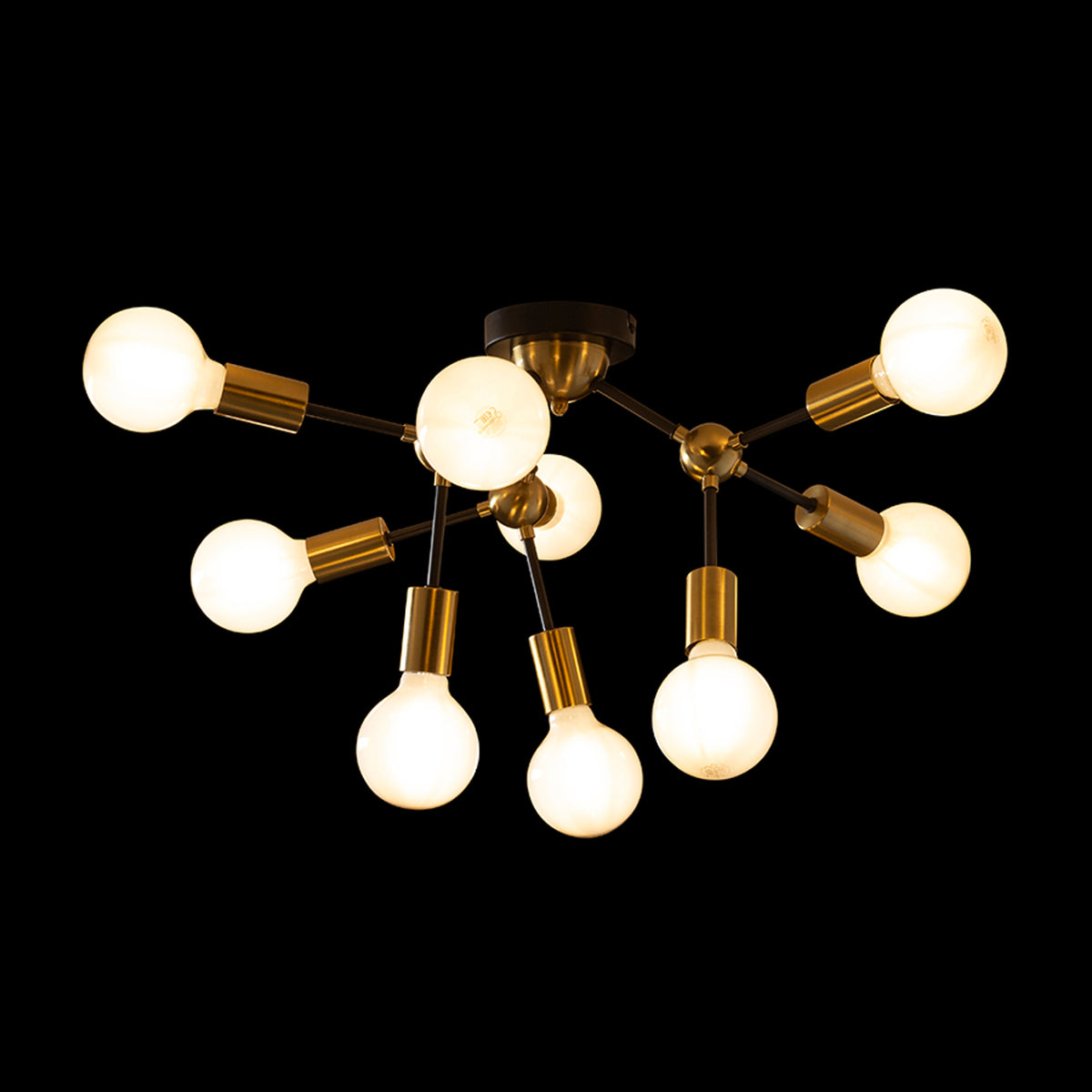 RENDL surface mounted lamp ARTEMIA 9 ceiling black brushed brass 230V LED E27 9x15W R14397 2