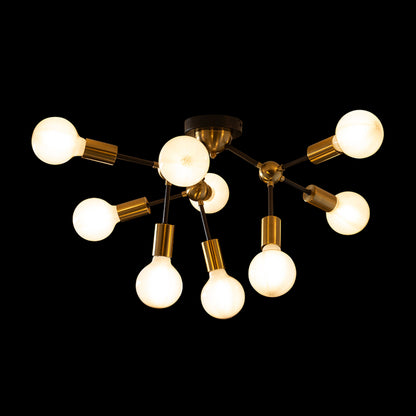 RENDL surface mounted lamp ARTEMIA 9 ceiling black brushed brass 230V LED E27 9x15W R14397 2