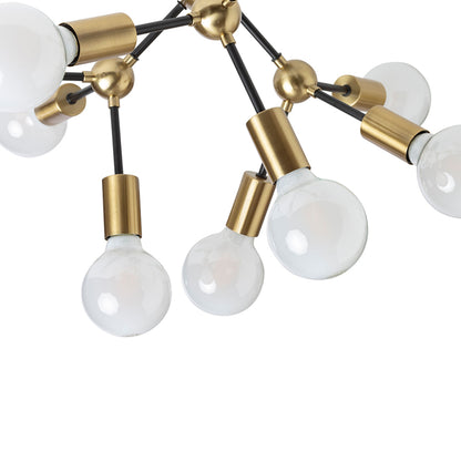 RENDL surface mounted lamp ARTEMIA 9 ceiling black brushed brass 230V LED E27 9x15W R14397 3