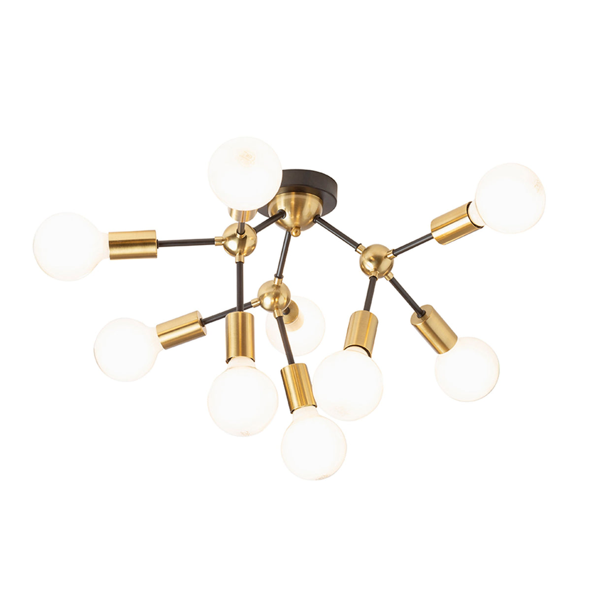 RENDL surface mounted lamp ARTEMIA 9 ceiling black brushed brass 230V LED E27 9x15W R14397 5