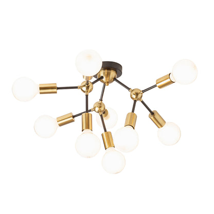 RENDL surface mounted lamp ARTEMIA 9 ceiling black brushed brass 230V LED E27 9x15W R14397 5