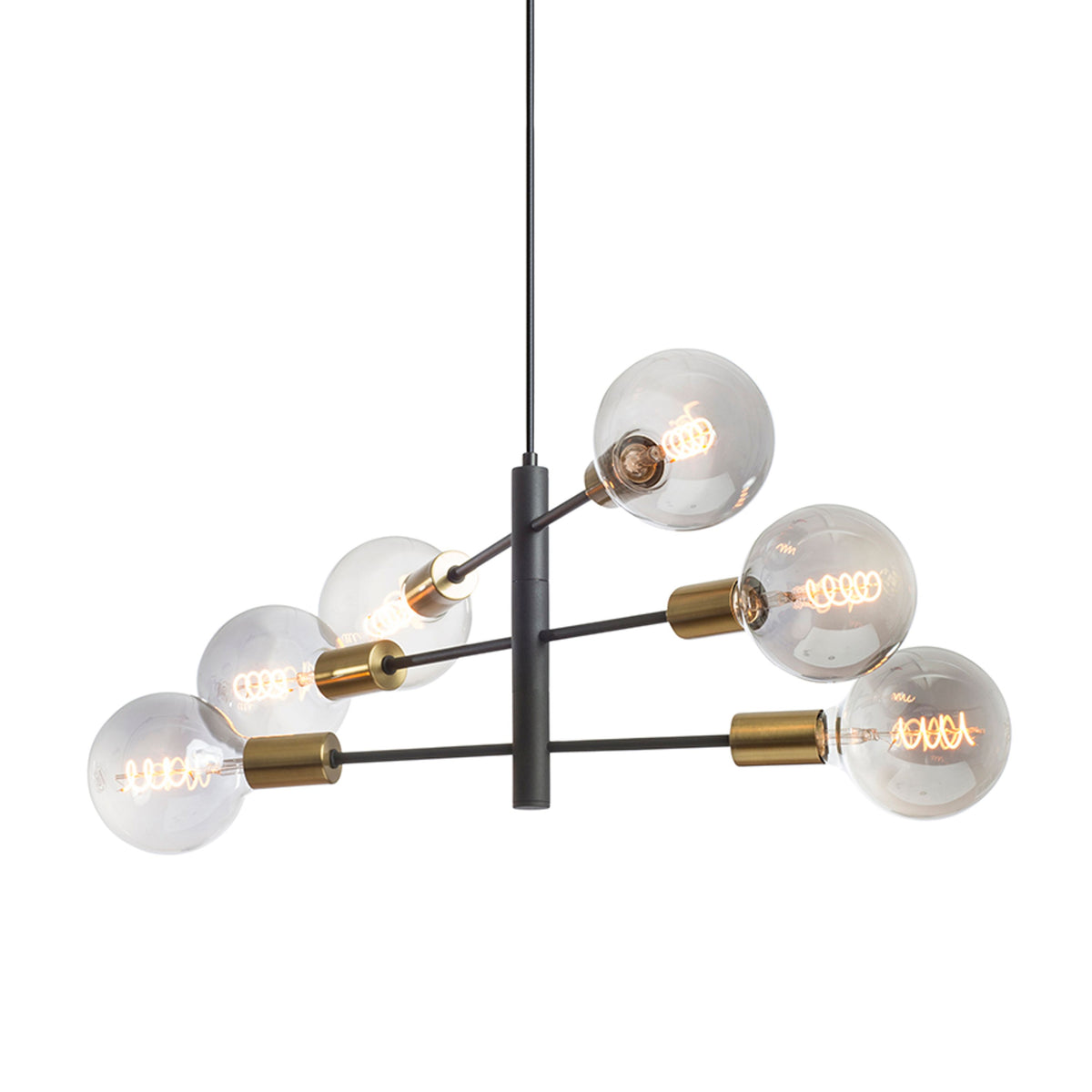 RENDL pendant lamp ARTEMIA 6 pendant black brushed brass 230V LED E27 6x15W R14399 2,1