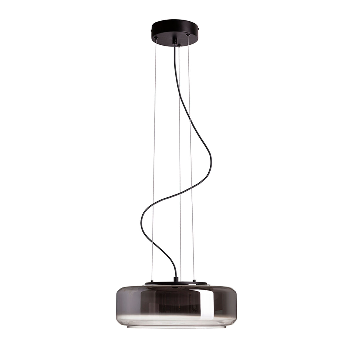 RENDL pendant lamp NAOMI 35 pendant  smoke-colored glass/frosted glass/black 230V LED 18W  3000K R14400 1