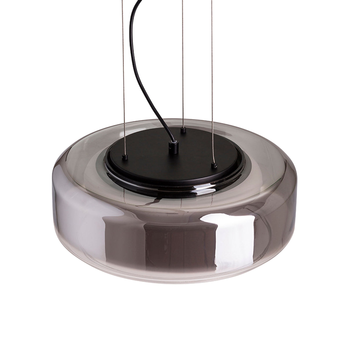 RENDL pendant lamp NAOMI 35 pendant  smoke-colored glass/frosted glass/black 230V LED 18W  3000K R14400 10