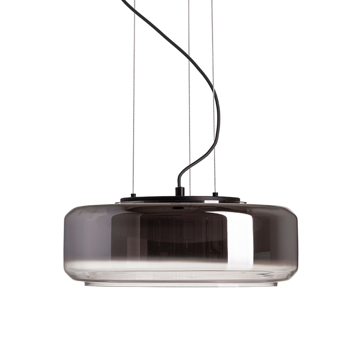 RENDL pendant lamp NAOMI 35 pendant  smoke-colored glass/frosted glass/black 230V LED 18W  3000K R14400 8
