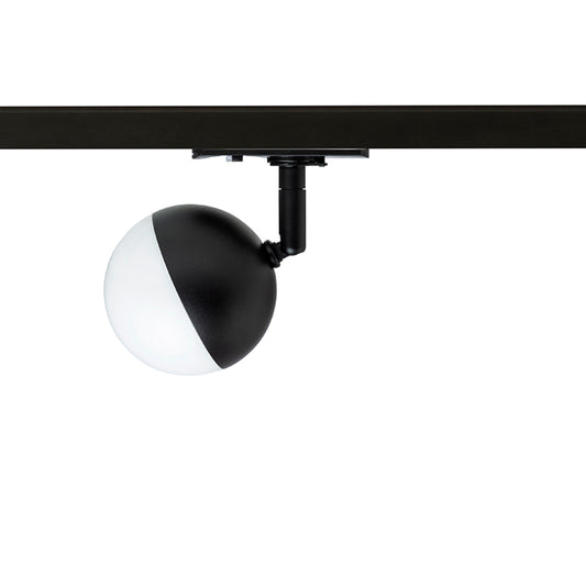 RENDL 1-circuit track system LYRA for 1-circuit tracks black frosted acrylic 230V LED 5W  3000K R14427 1