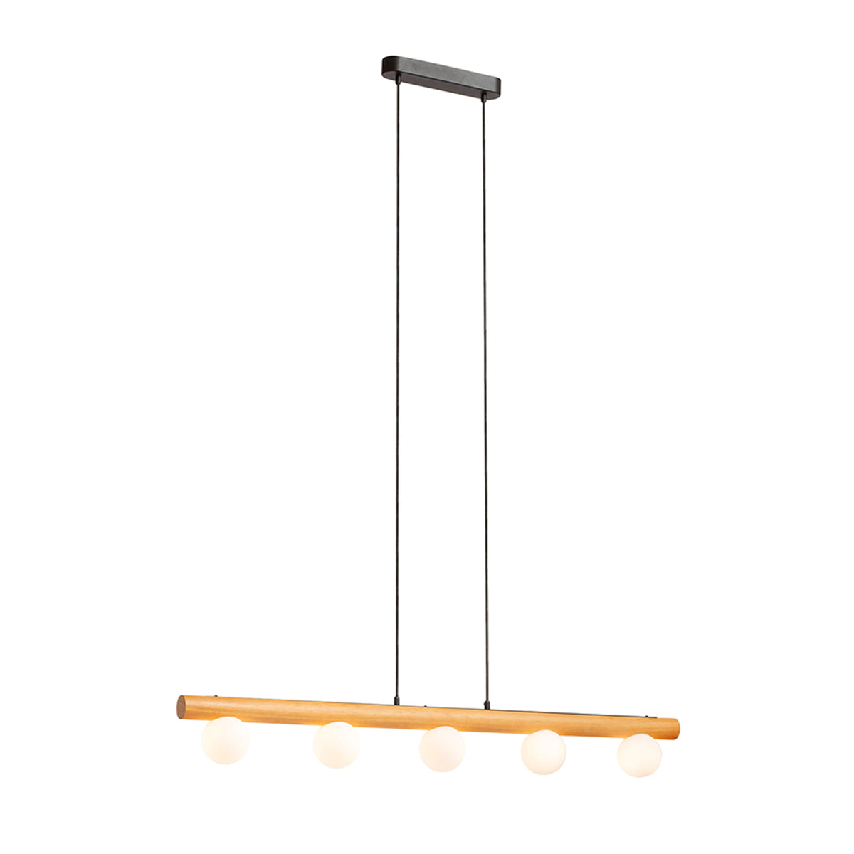 RENDL pendant lamp NOCTIS pendant wood/opal-colored glass 230V LED G9 5x7W R14460 1