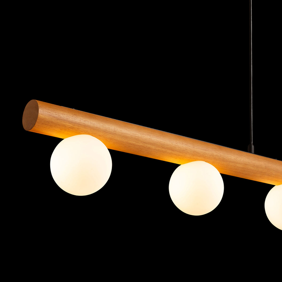 RENDL pendant lamp NOCTIS pendant wood/opal-colored glass 230V LED G9 5x7W R14460 2