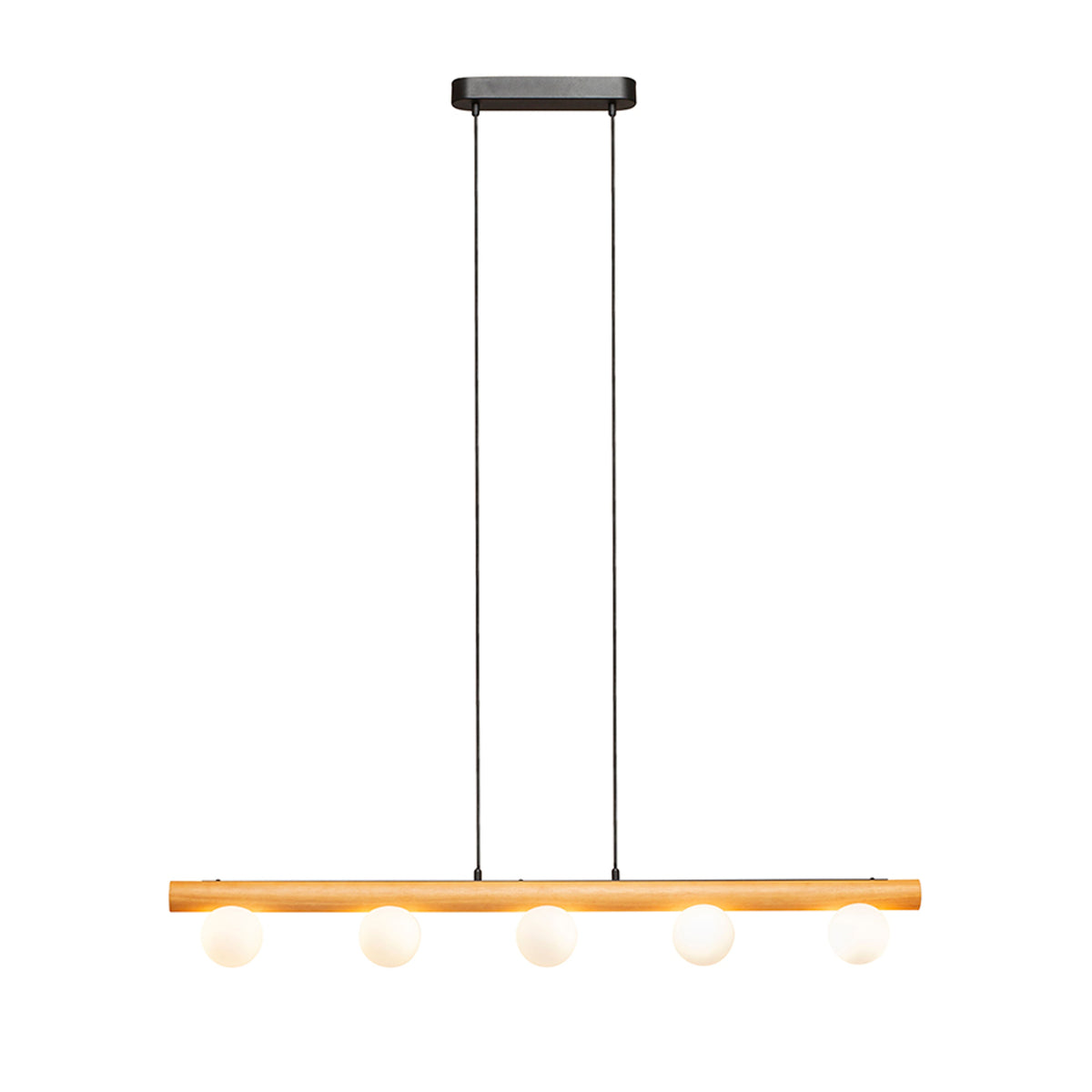 RENDL pendant lamp NOCTIS pendant wood/opal-colored glass 230V LED G9 5x7W R14460 3