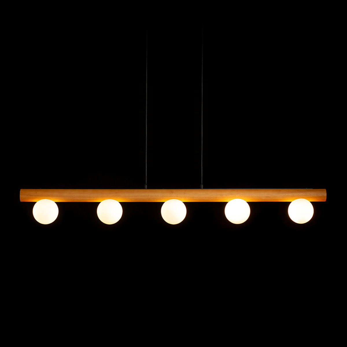 RENDL pendant lamp NOCTIS pendant wood/opal-colored glass 230V LED G9 5x7W R14460 5