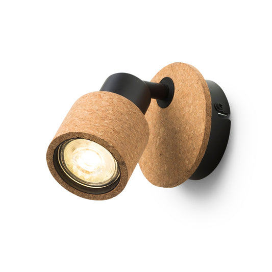 RENDL spotlight ASTRA wall  cork/black 230V LED GU10 4.5W R14464 1
